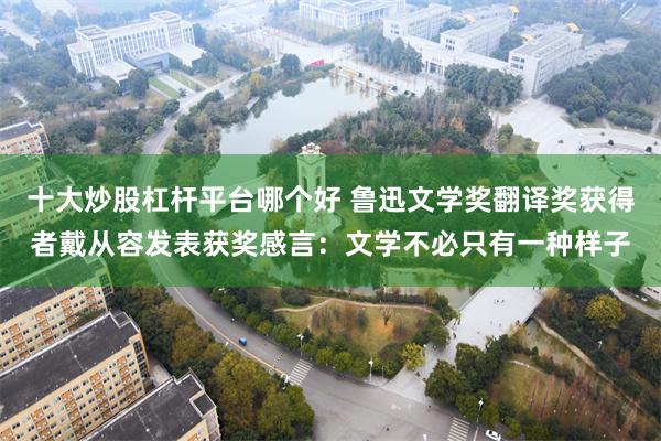 十大炒股杠杆平台哪个好 鲁迅文学奖翻译奖获得者戴从容发表获奖感言：文学不必只有一种样子