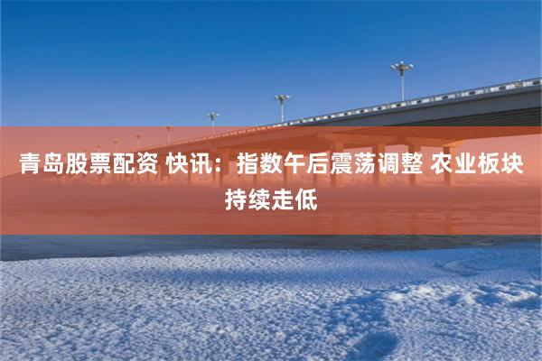 青岛股票配资 快讯：指数午后震荡调整 农业板块持续走低