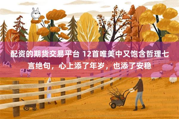 配资的期货交易平台 12首唯美中又饱含哲理七言绝句，心上添了年岁，也添了安稳